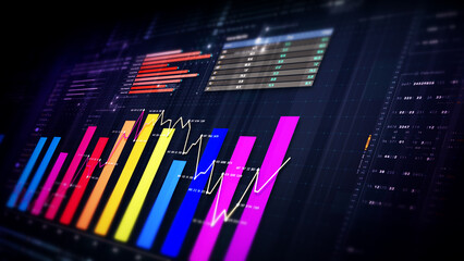 Futuristic financial trading dashboard motion background with glowing charts, analytics interface, stock market graphs, and real-time fintech data visualization design
