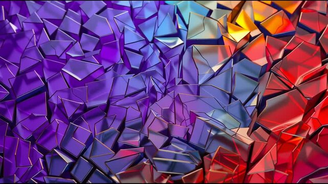 フルカラーのプリズムの輝きのクリスタルの破片の移動