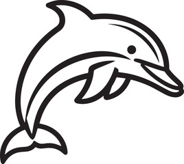 Dolphin Line Art Vector