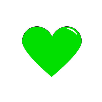 Simple flet heart Green minimalist 