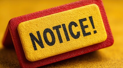 Brightly colored red and yellow note representing a notice of fee changes as part of an adaptive fee notice concept