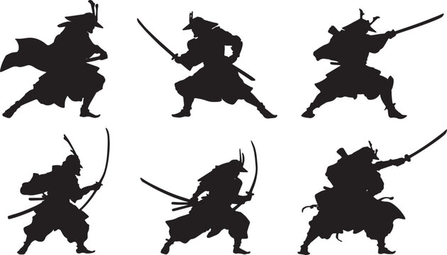 Samurai Fighting Horde Back-to-Back Silhouette Pack