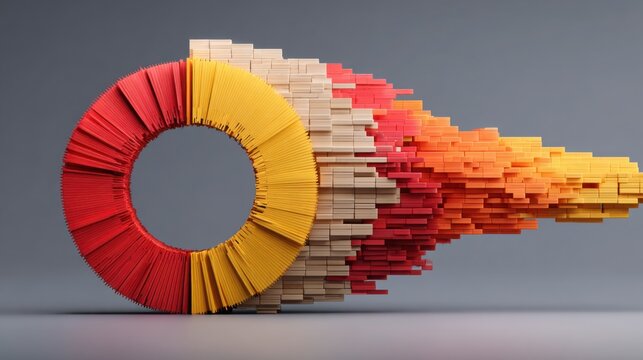 Colorful paper sculpture displayed artistically highlighting creativity and craftsmanship in a contemporary artistic form