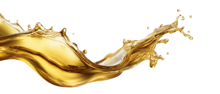 Liquid Gold Splash on Transparent Background for Creative Concepts