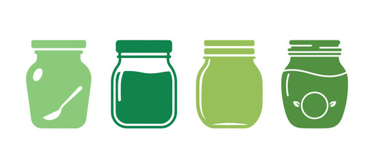 jar icon. symbol for food preservation and jam. isolated vector image in a simple style

