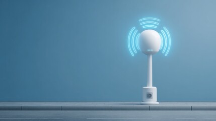 A radiant white light illuminating a blue background representing a powerful signal beacon in trade analysis