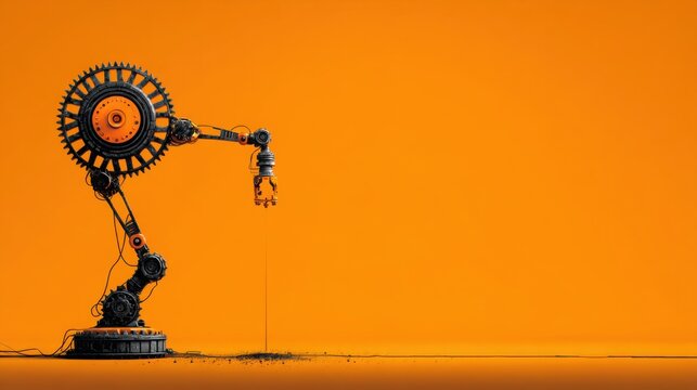 Robot holding a clock representing the concept of time management and autonomous growth in technology