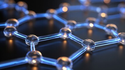 Brightly lit molecule with radiant light emphasizing the complexity and beauty of chemical structures in nature