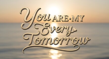 Inspirational quote displayed over a calm sunset background with a reflective water surface and a warm, peaceful atmosphere