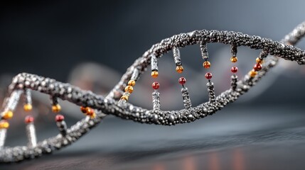 Detailed dna molecule representation highlighting the complexity of genetic material in living organisms and biology