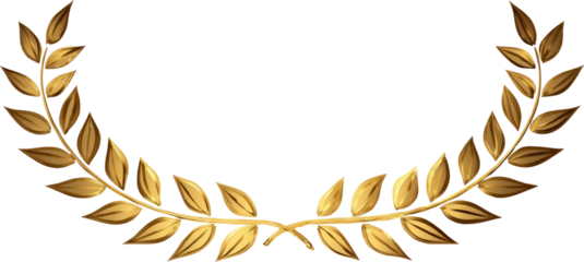 Golden laurel wreath victory award triumph honor glow with elegant classic style