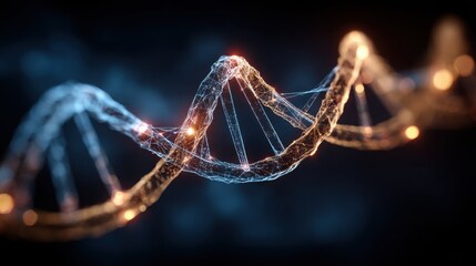 Detailed visualization of a dna molecule representing the fundamental building blocks of life in a scientific context