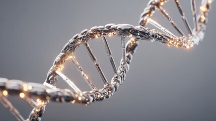 Realistic dna model depicting the double helix structure as a symbol of life and the process of biological renewal