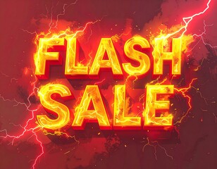 Vibrant Flash Sale Announcement with Electrifying Lightning Effect