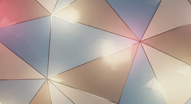 Abstract geometric wallpaper with light reflections and soft lighting