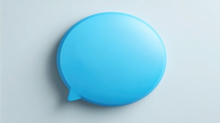 Vibrant blue speech bubble icon representing communication and dialogue in modern digital interfaces and applications