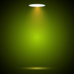 green spotlight on a wall