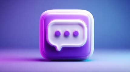 A purple and white square button with two white buttons signifying a price alert feature in a modern digital communication setting
