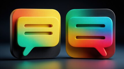 Colorful speech bubbles representing communication and interaction in social media and messaging applications design