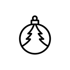 Christmas ornament icon with pine tree