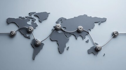 Intriguing world map with magnet symbolizing global connections and correlations in a dynamic visualization concept