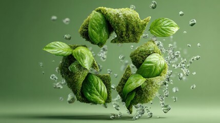 Eco reward flow icon concept showing a visual representation of eco reward points flowing efficiently