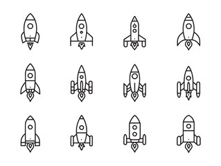 Orbital Rocket Line Art Launching Into Orbit