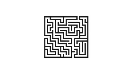 Complex square maze illustration symbolizing challenges problem-solving and strategic thinking