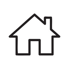 Simple house outline icon representing home, real estate, or residential building