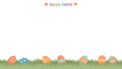 Easter illustration background Easter eggs and meadows