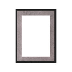 Fototapeta premium Modern black and silver picture frame mockup isolated on a white background. 