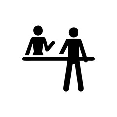 heck-in or reception vector design sign public information symbols standard ISO 7001.