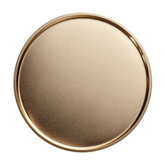 Shiny gold disc; metallic, circular