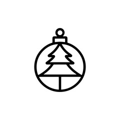 Fototapeta premium Christmas tree ornament in linear style