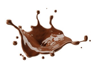 chocolate splash isolated on white background.