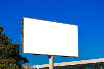 Background for design, white billboards on city streets and along roads