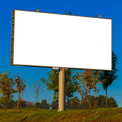 Background for design, white billboards on city streets and along roads