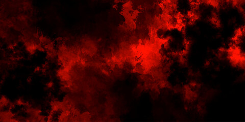 Abstract grunge red and black powder explosion cloud on black background. dark red smoke Like cloud wave effect on black. dark fire flame grunge texture background. toned fiery red sky.
