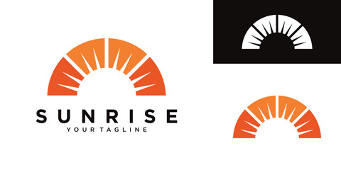 Geometric sunrise logo design template