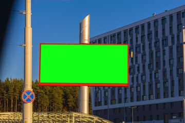 Background for design, billboards on city streets and along roads