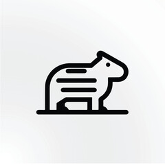 Capybara Head Logo – Abstract Animal Emblem