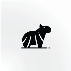 Capybara Head Logo – Abstract Animal Emblem