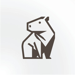 Cute Capybara Icon – Flat Animal Mascot Illustration