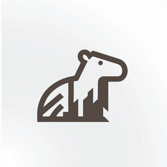 Cute Capybara Icon – Flat Animal Mascot Illustration