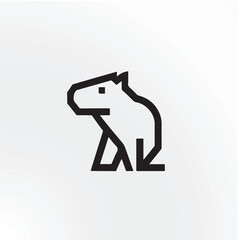 Minimalist Capybara Logo – Simple Animal Vector Design