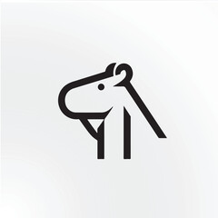 Minimalist Capybara Logo &ndash; Simple Animal Vector Design