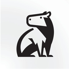 Minimalist Capybara Logo – Simple Animal Vector Design