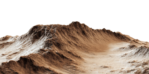 Close-up perspective of a dramatic reddish-brown ridge on a desolate Martian-like surface