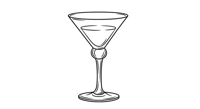 Elegant martini glass with liquid for celebration and cocktails