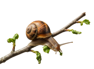 Snail Movement in Garden Setting, Detailed Wildlife Observation PNG